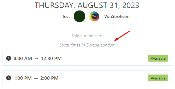 Frontend Widget Timezone