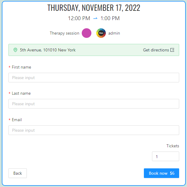 Basic Reservation Form